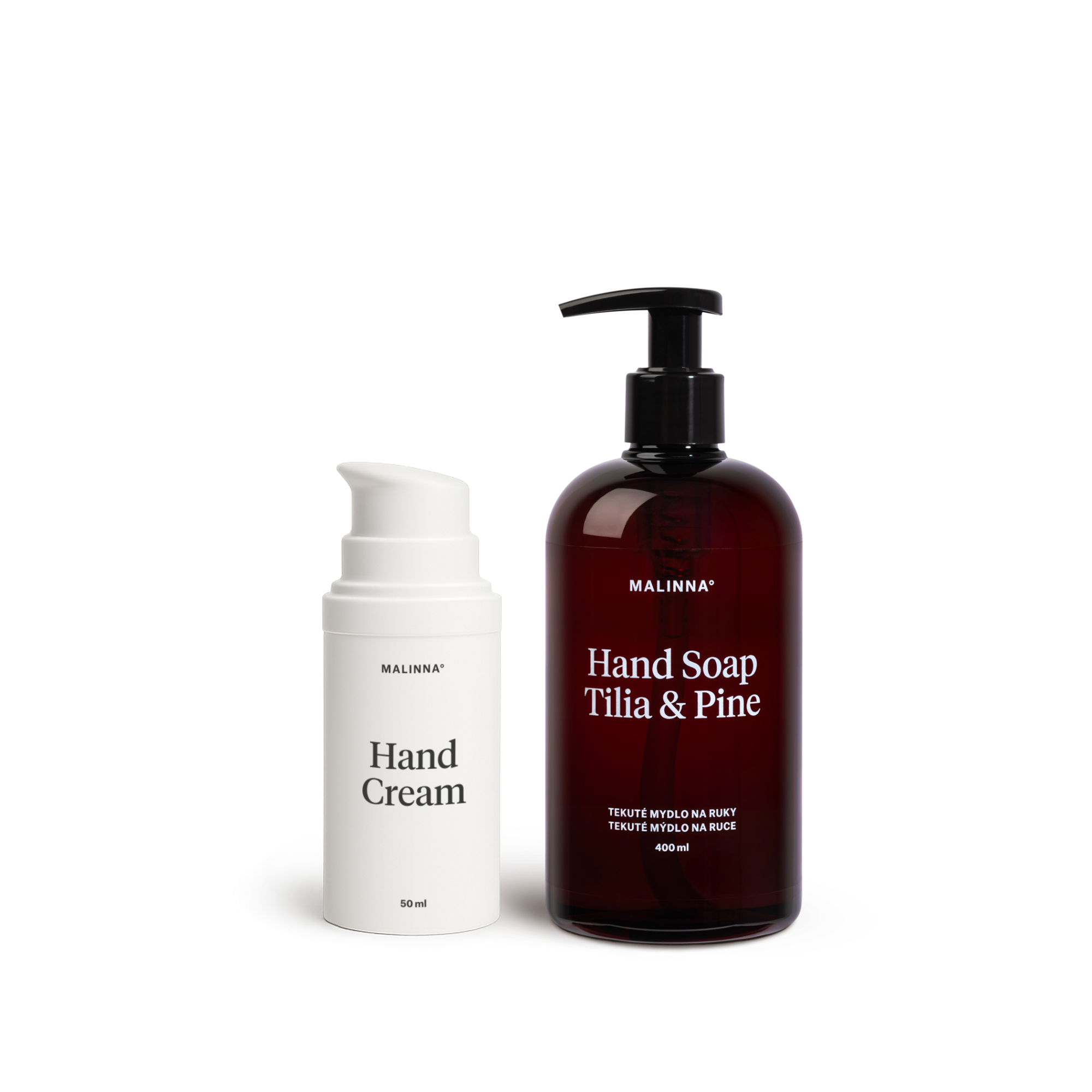 MALINNA Hand Care Set Tilia & Pine – sada mydla a krému na ruky